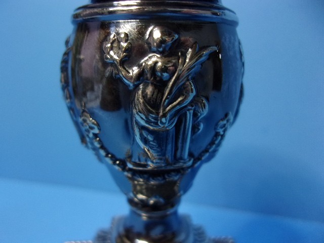 Antique Victorian Dwarf Urn Silverplate Candlesticks Richard Hodd & Son London