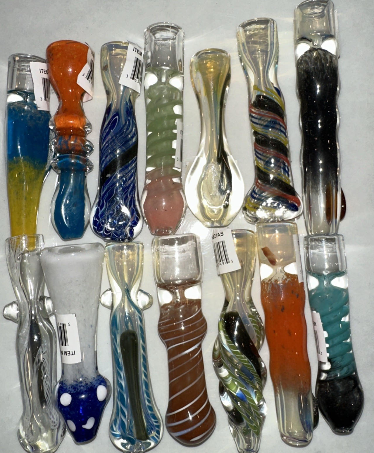 😎 8 PCS 🧡TOBACCO SMOKING PIPE ONE HITTER GLASS CHILLUM 💚 RANDOM COLOR