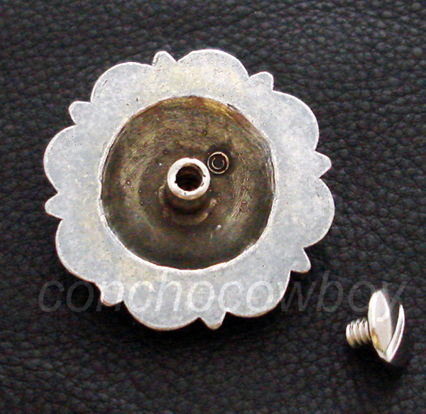 WESTERN SADDLE HEADSTAL HORSE TACK ANTIQUE ENGRAVED FLOWER CONCHO screw back