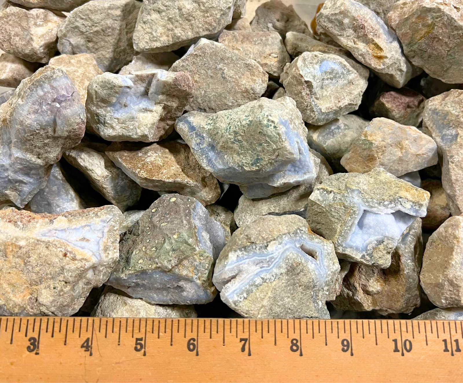 Blue Lace Agate - Rough Rocks for Tumbling - Bulk Wholesale 1LB options