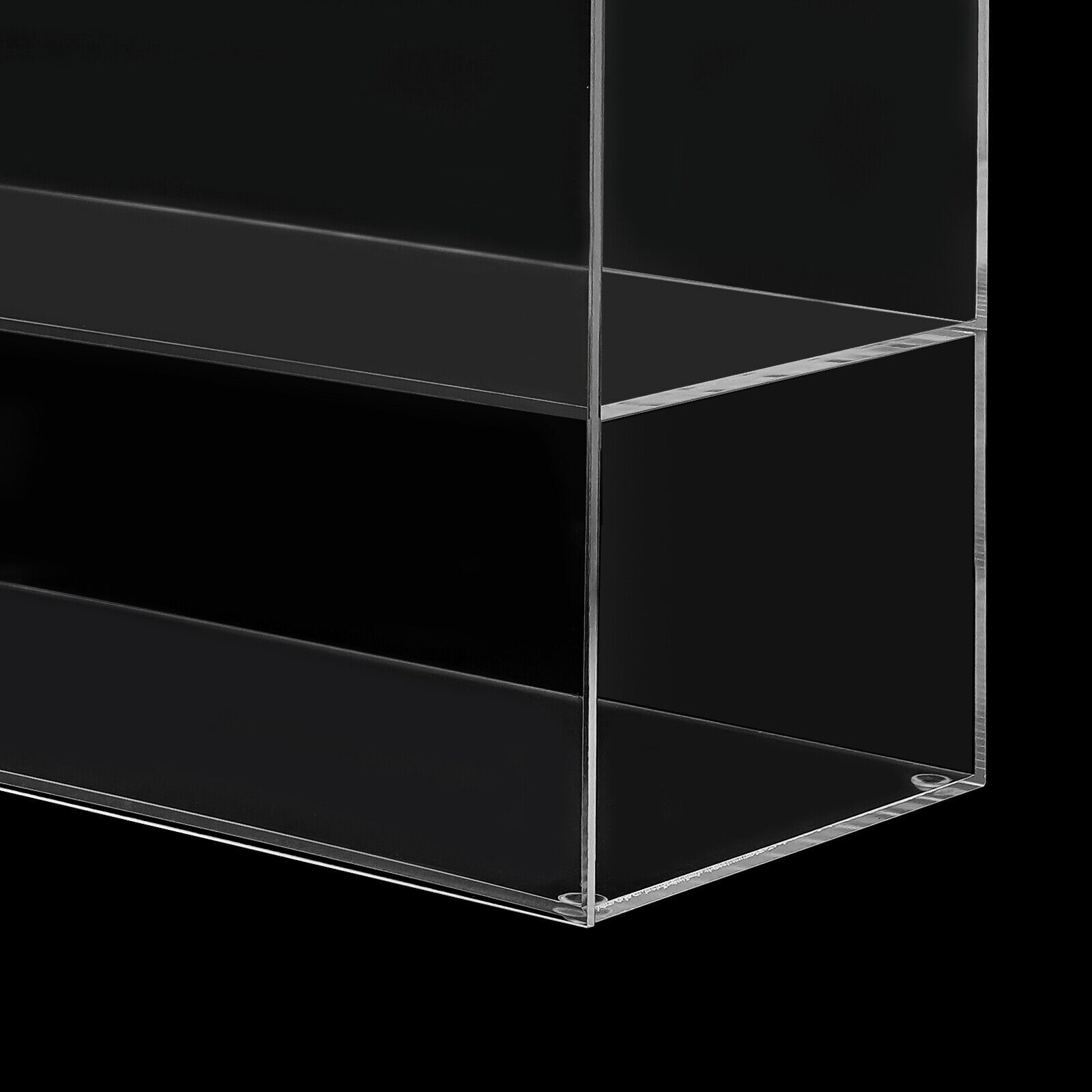 Acrylic Display Case Countertop Clear Box Dustproof Shelves Showcase with Lock