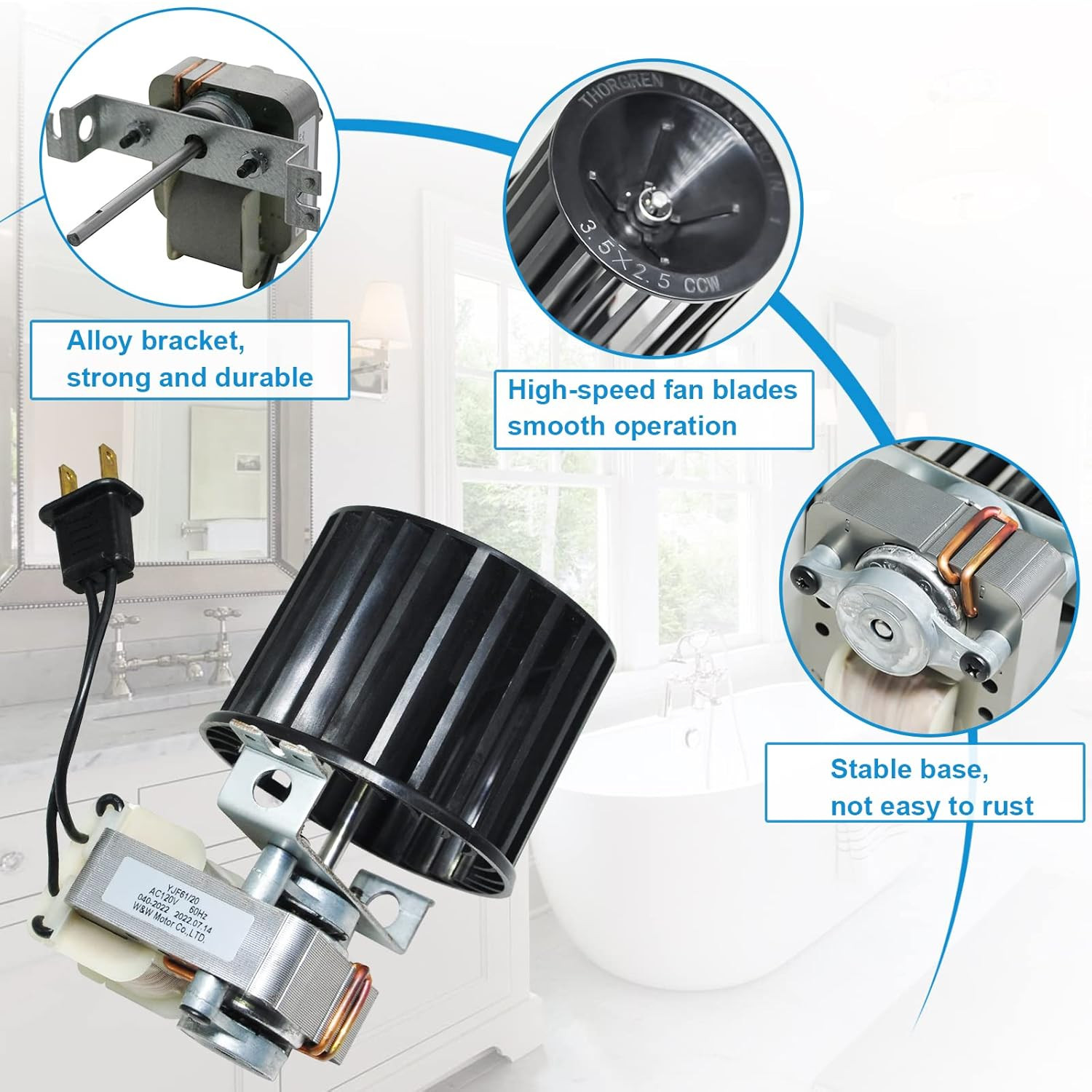 Upgraded Replacement Fan Blower Assembly S97009796 for Broan 162 & 164 Series