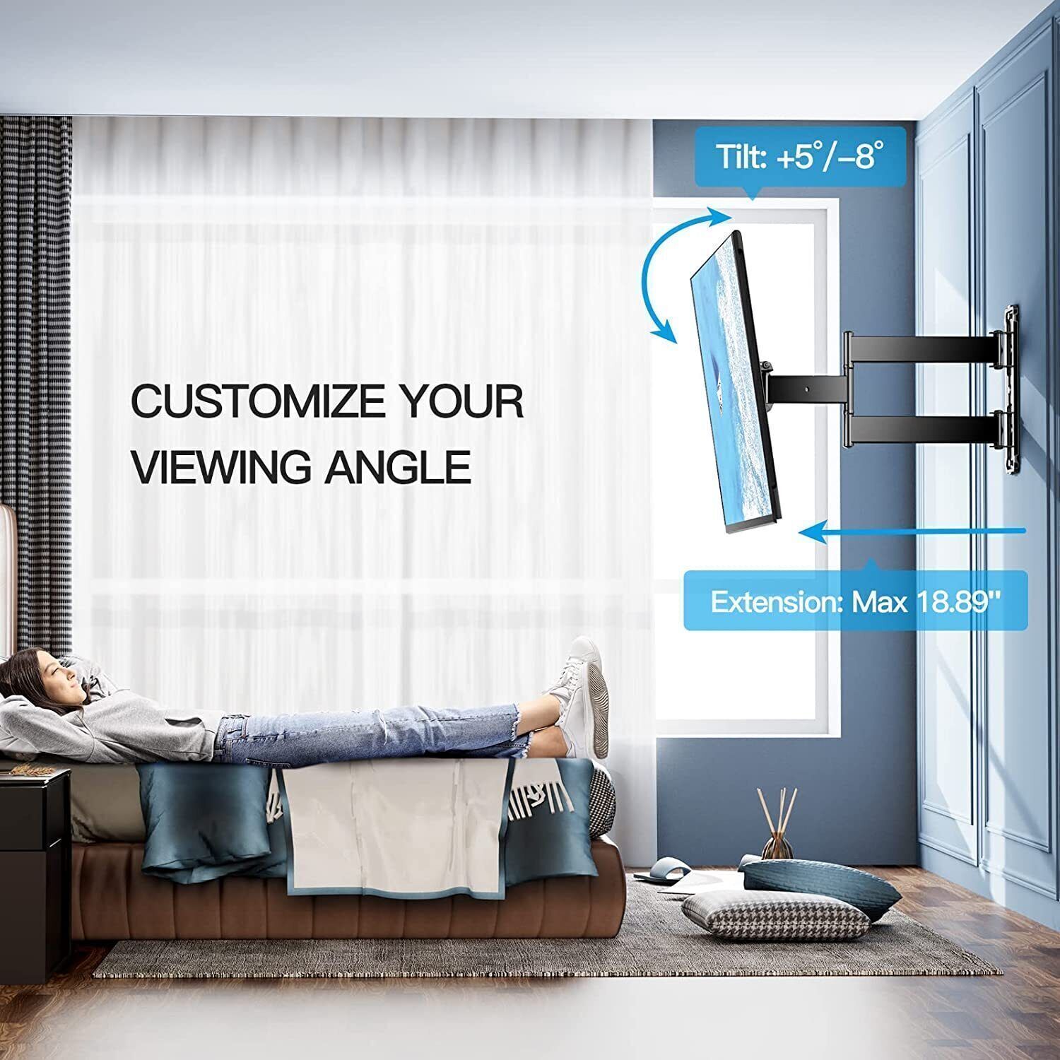 FULL MOTION LCD LED TV WALL MOUNT BRACKET SWIVEL TILT 32 37 39 40 42 46 47 50 55