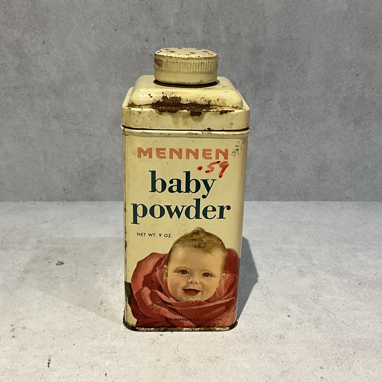 Vintage Mennen Baby Powder Full Advertising Tin