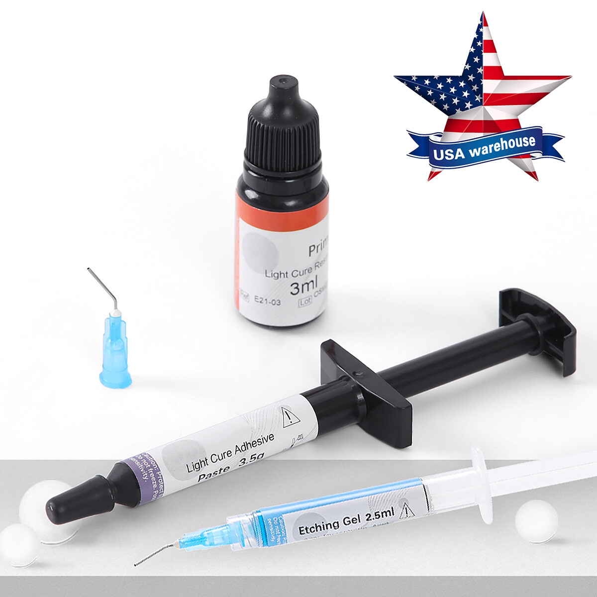 DENTEX Dental Ortodontic Light Cure Kit de adhesivo de unión para soportes Brace