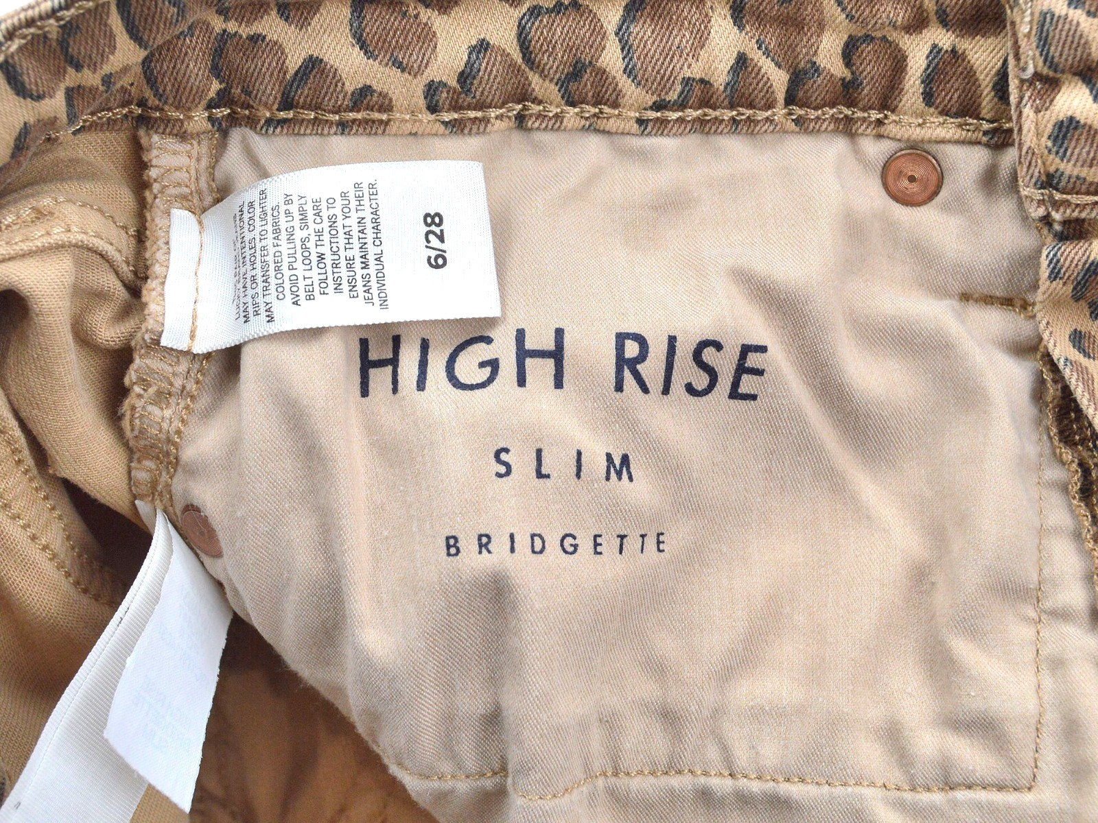 Lucky Brand High Rise Bridgette Slim Jeans Womens Size 6/28 Leopard Print Denim