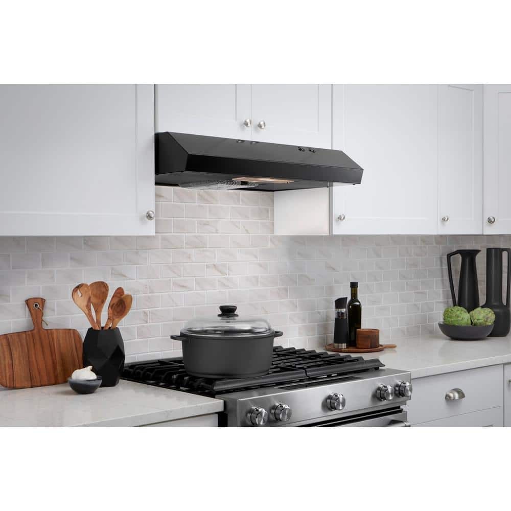 Vissani Arno 30" 240 CFM Under Cabinet Range Hood Black w Light Charcoal Filter