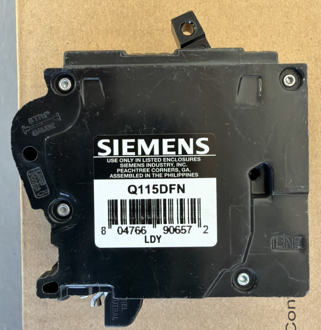 10 PCS Siemens Q115DFN 15A 120V AFCI/GFCI Dual Function Plug-In Circuit Breakers