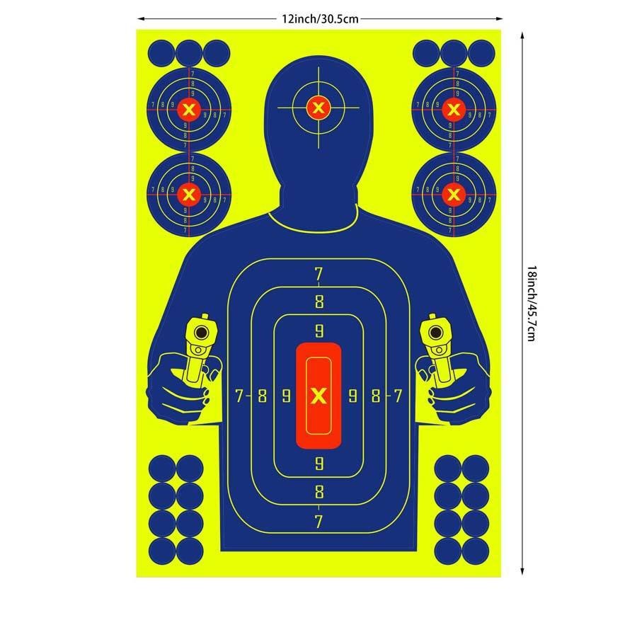 Reactive Splatter Shooting/Range Targets Burst - 12'' x 18'' - 6 Bullseye Areas