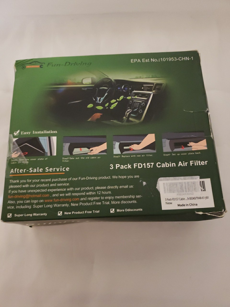 3pk FD157 Cabin Air Filter AVALON/CAMRY/COROLLA/PRIUS/PRIUS PRIME/RAV4,ES350 etc