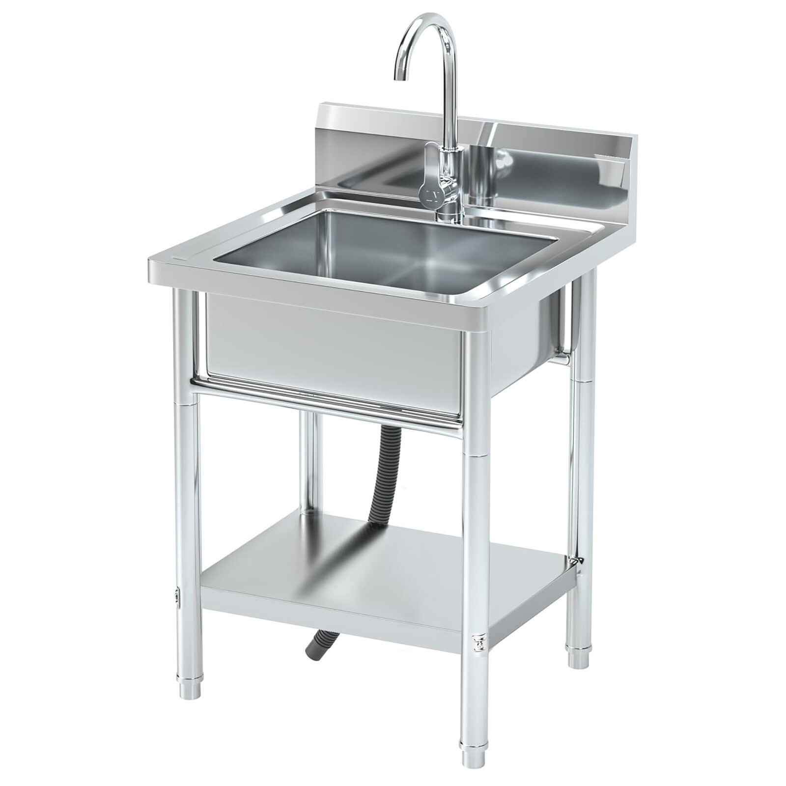 Commercial Kitchen Sink Stainless Steel Freestanding Compartment Utility Sink