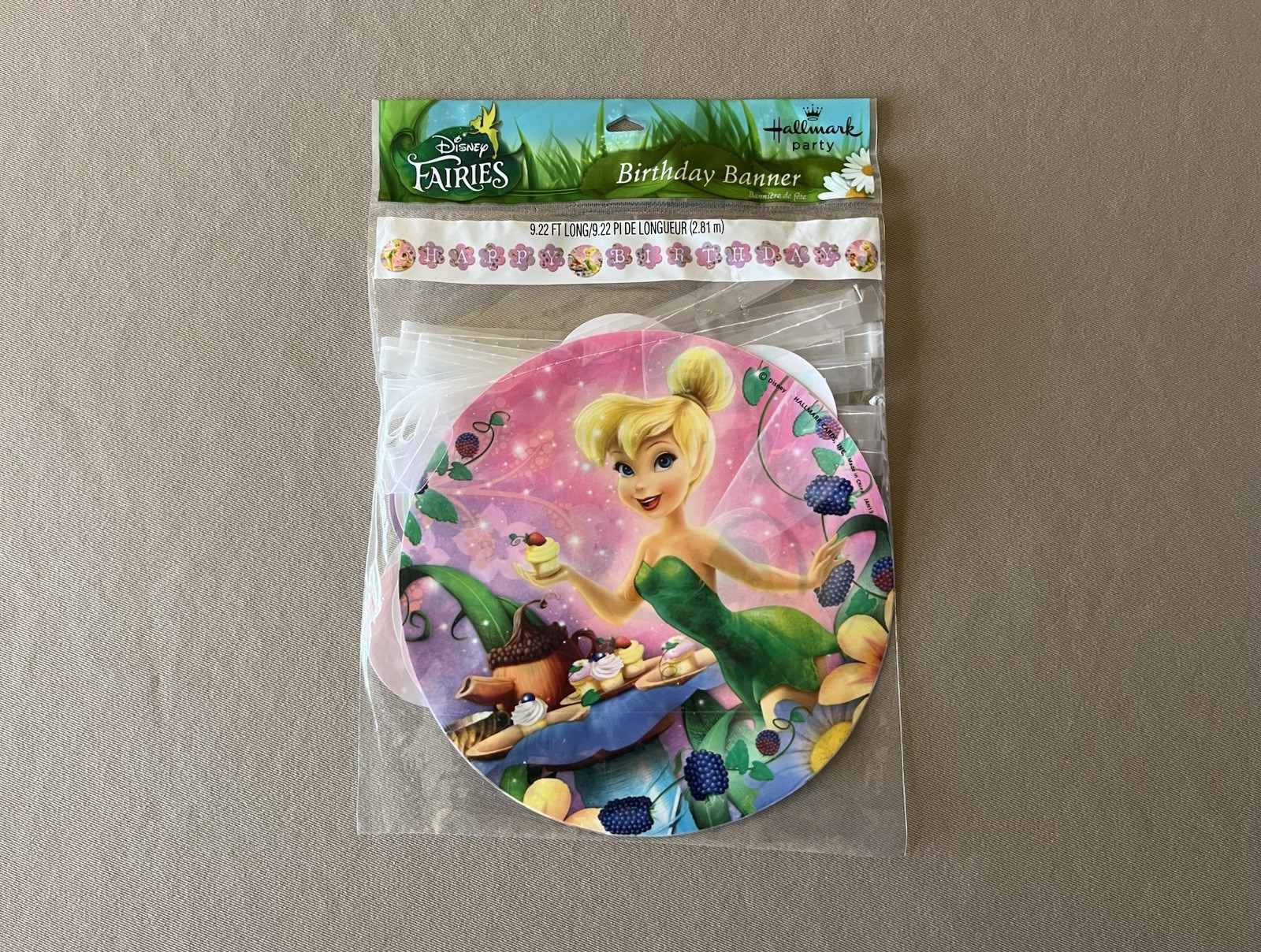 Disney Fairies Tinker Bell Birthday Banner By Hallmark~9.22 Feet Long, Brand New