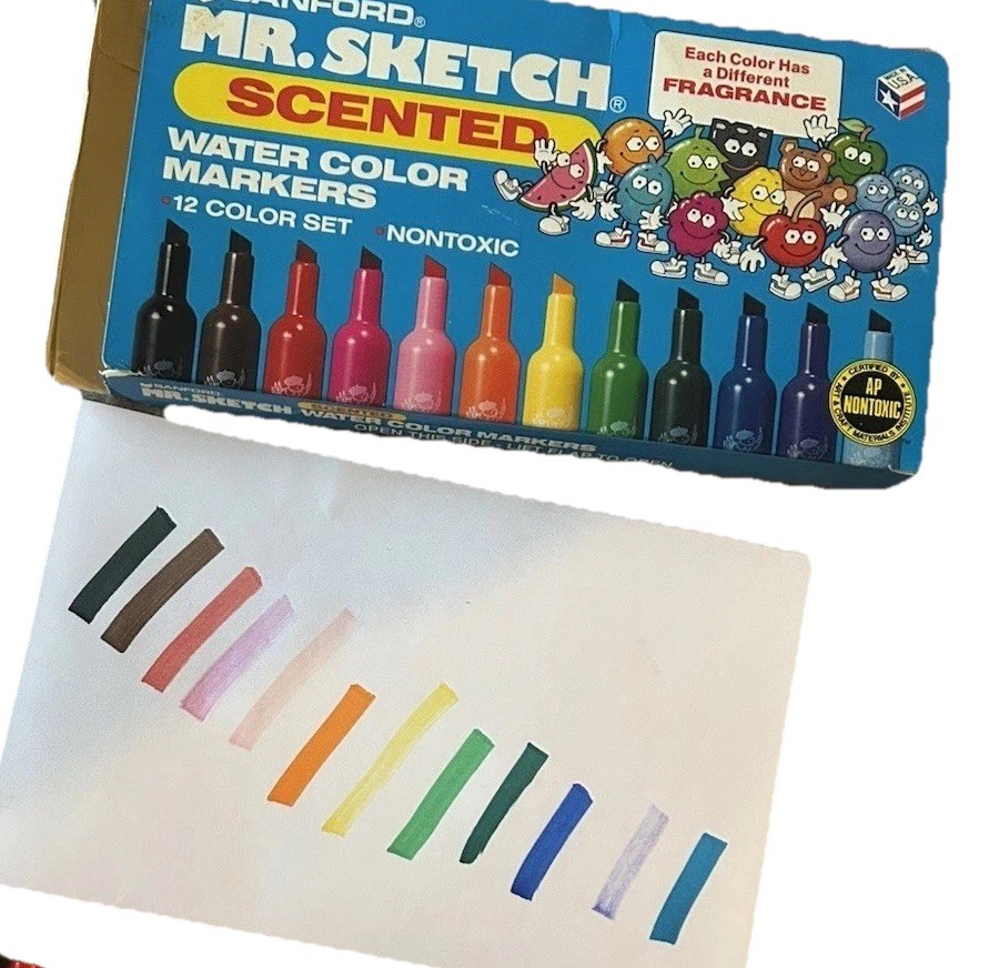 VTG Mr Sketch Scented Markers 12 Ct 1991 Sanford USA Box Tested 90s Nostalgia