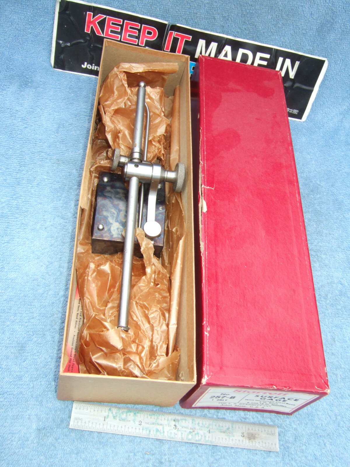 STARRETT SURFACE GAGE 257b OLD VINTAGE PRECISION INSPECTION TOOL GRINDER MILL #A