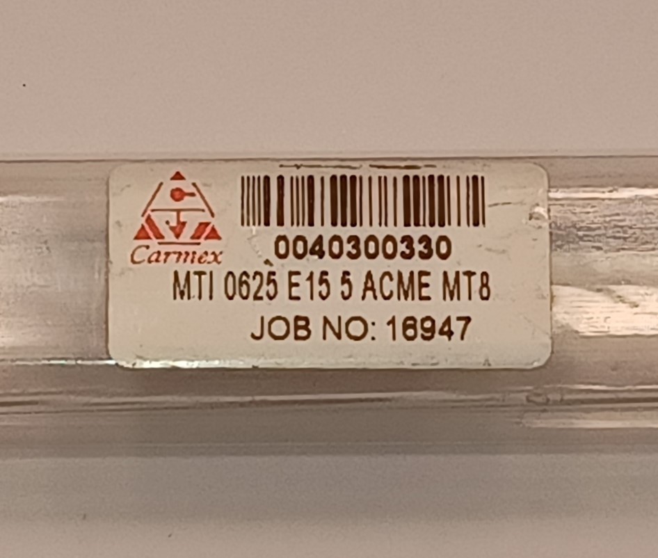 Carmex MTI 0625 E15 5 ACME MT8 Solid Carbide Thread Mill