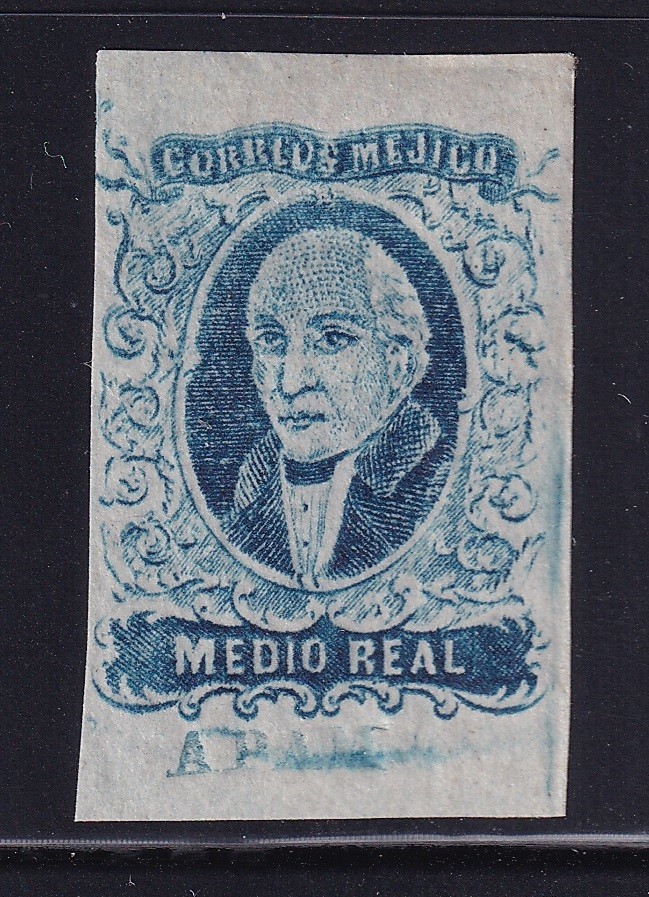 udo04 Mexico 1856 Apam ( blue ) Sc#1 Mc#1l