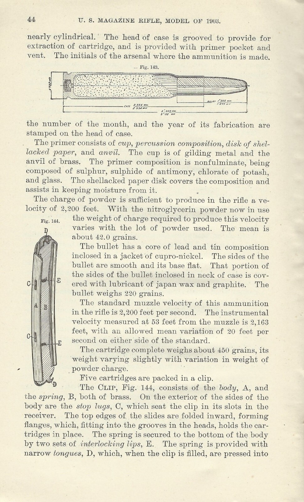 U.S. Army Magazine Rifle Model 1903 Caliber 30 Springfield M1903 Book .30-06