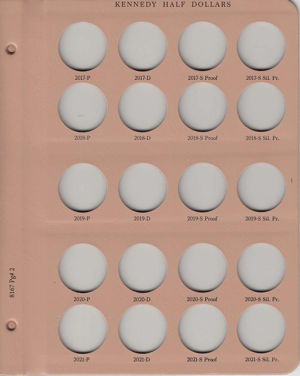 Dansco Coin Album For US Kennedy Half Dollars w/ Proofs 2012-2026 New Model 8167