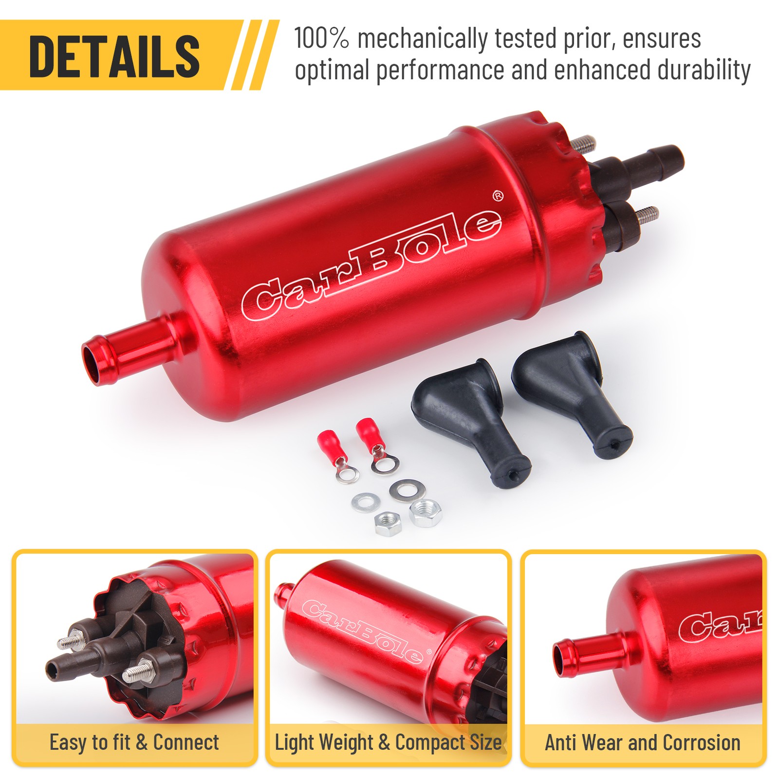 External Inline High Pressure EFI Fuel Pump Replaces for Walbro Kits 45-125 psi