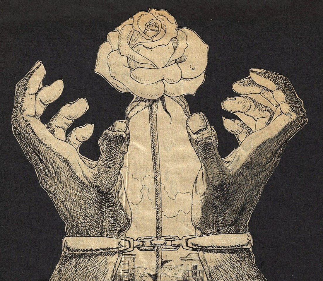 Vintage 1960s African American OOAK Graphic Paper Collage~Crime~Drugs~Symbolism