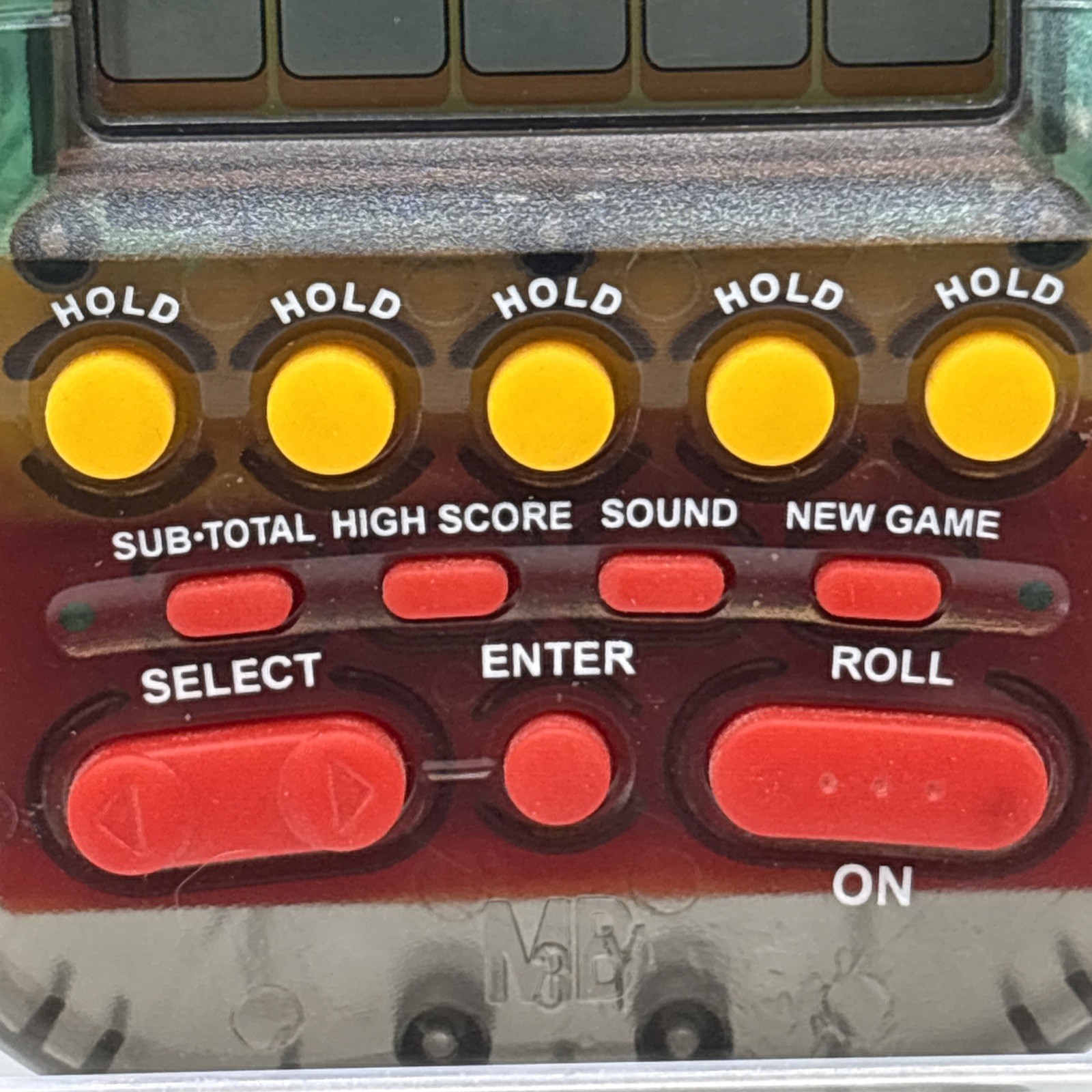 1995 Electronic Handheld Yahtzee Game Clear Smoke MB Milton Bradley 4511 TESTED