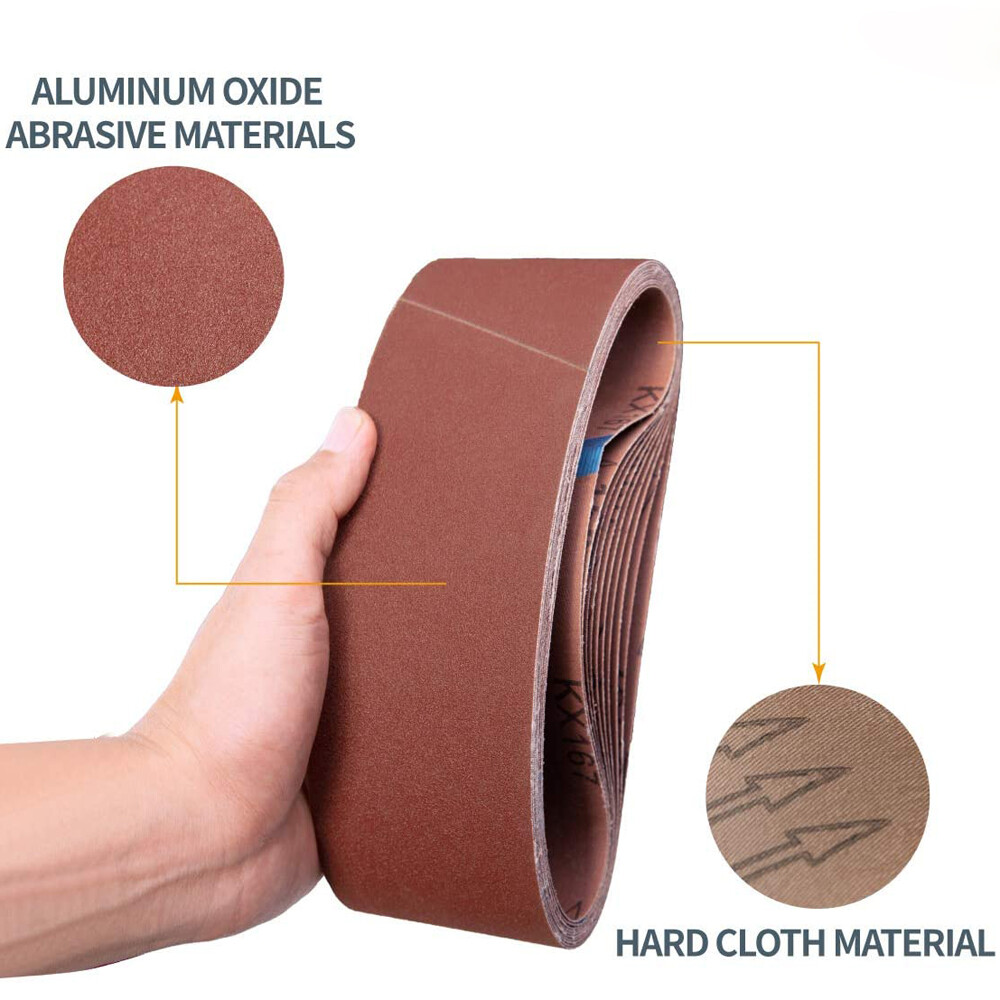 20PCS Belt Sander Sandpaper 3x21 Sanding Belts 40 60 80 120 150 240 400 Grit US