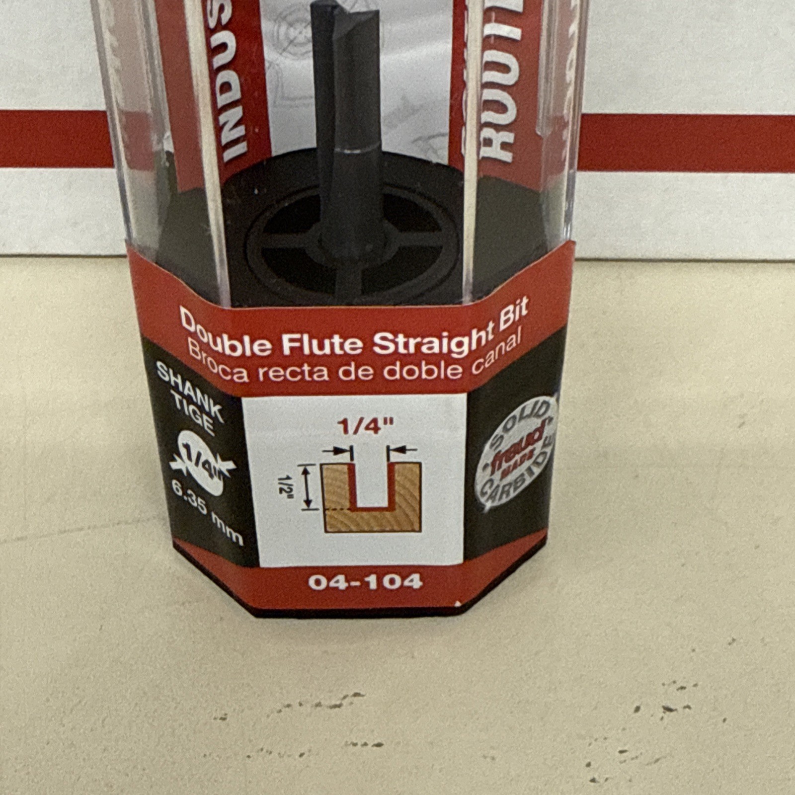 Freud 04-104 1/4" Double Flute Straight Bit, 1/4" Shank, 1/2" Cutting Depth