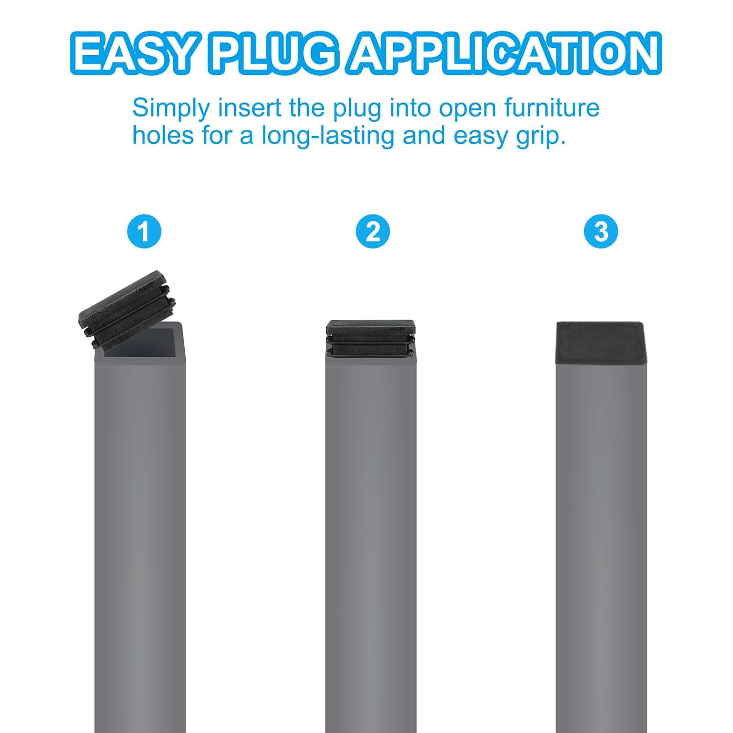 5/8 x 5/8 Plastic Tubing End Caps Square Hole Plug Inserts