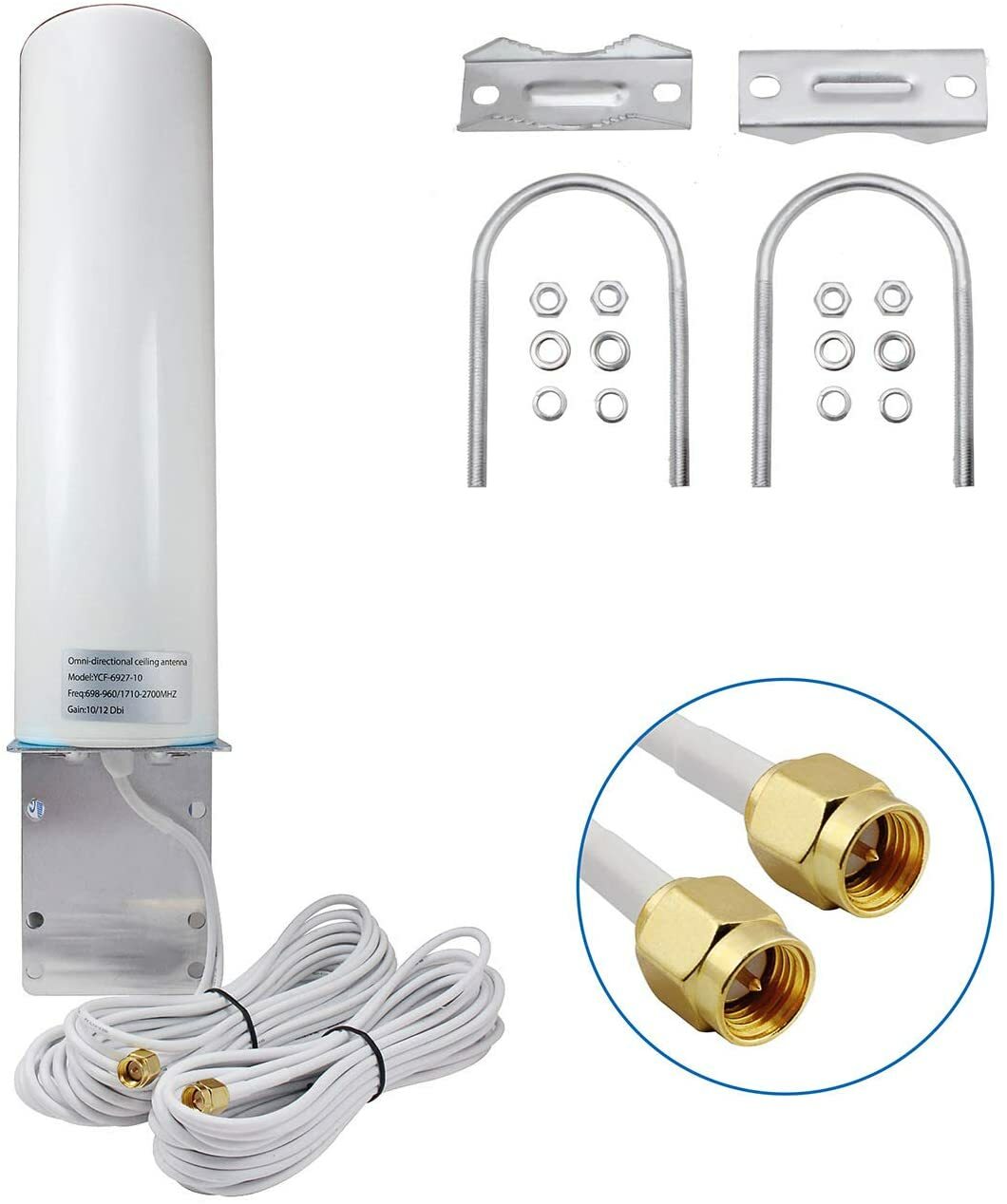 High Gain 12dBi Outdoor Dual SMA Male Antenna - 3G 4G LTE Router Signal Booster