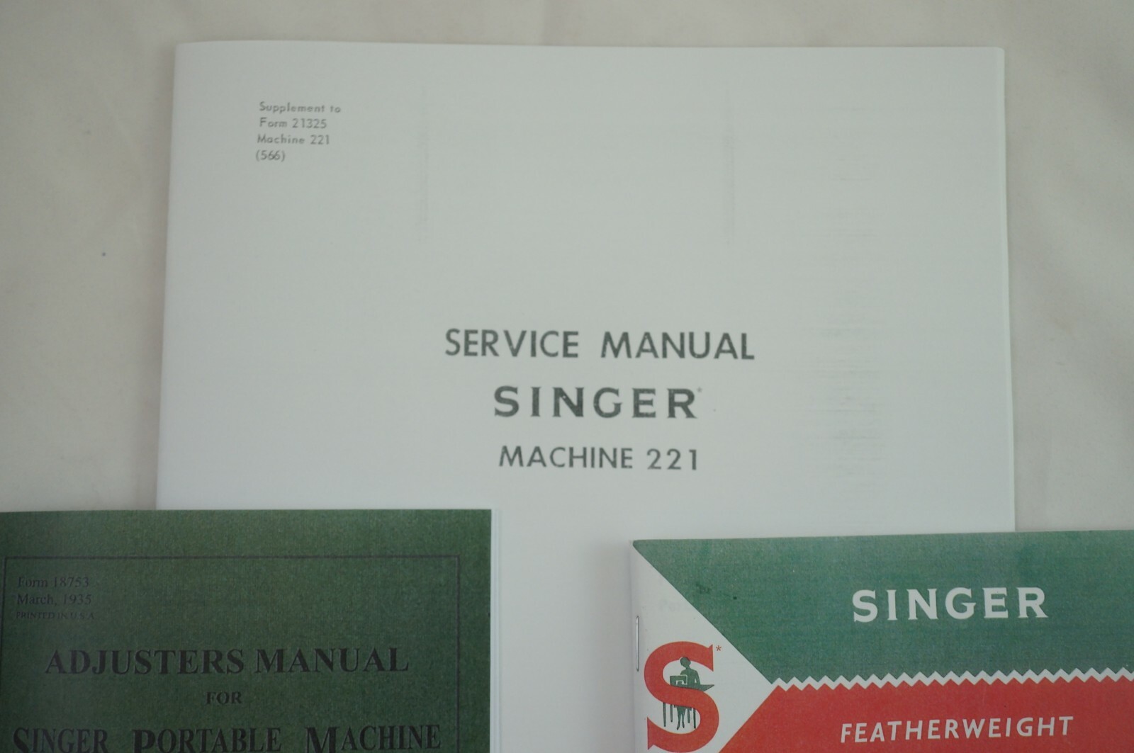 Late Singer Featherweight 221 Sewing Machine Dealer Adjusters Repair Manuals Set
