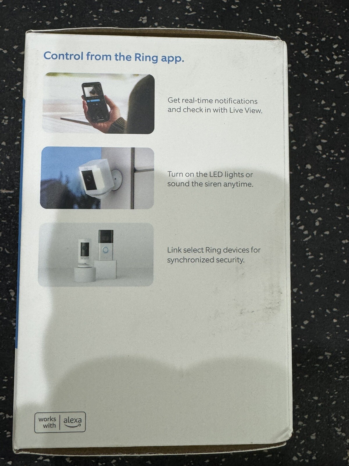 Ring Spotlight Cam Plus Battery Powered Outdoor Camera Lights and Siren White