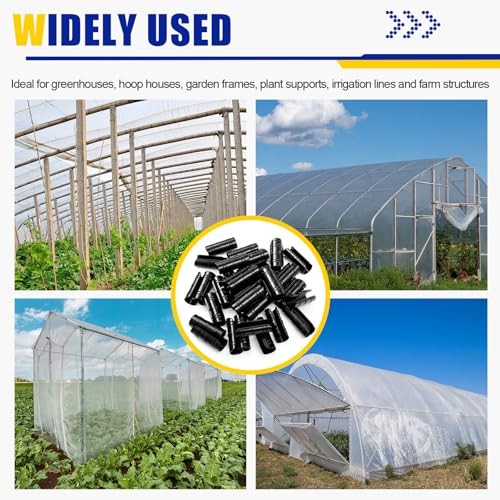 100 Pcs 1-1/4 Inch Greenhouse Clips Plastic Clamps 32 mm black Garden