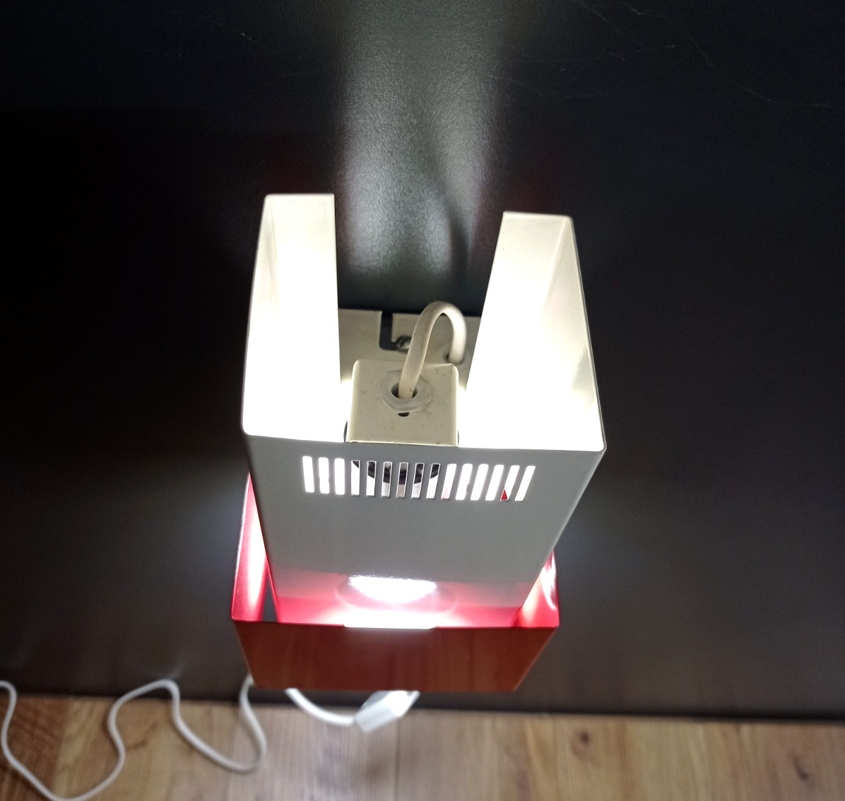 Vintage Soviet Futuristic Wall Light in USSR Space Age Style. Rare metal sconce