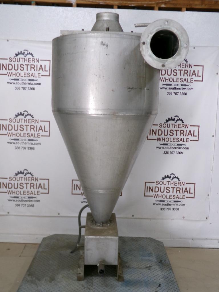 Stainless Steel Cyclone Separator 31.5 w x 54.5 H  6.5” In 6.5” Exhaust 4”out