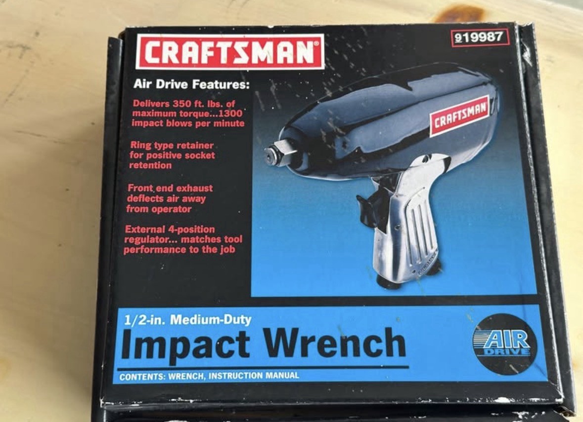 Craftsman 1/2 Inch Air Impact Wrench 350 Ft Lbs Mint Condition