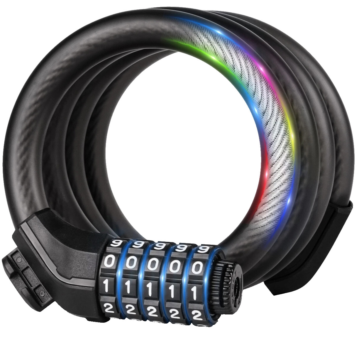 Bike Lock Cable with Combination Bike Lock Cable Anti-Theft Security Black US