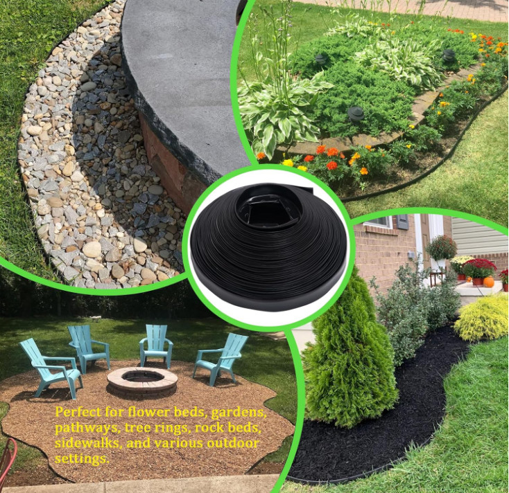 Borde para jardín 2” x 100FT con estacas y conectores, fácil instalación