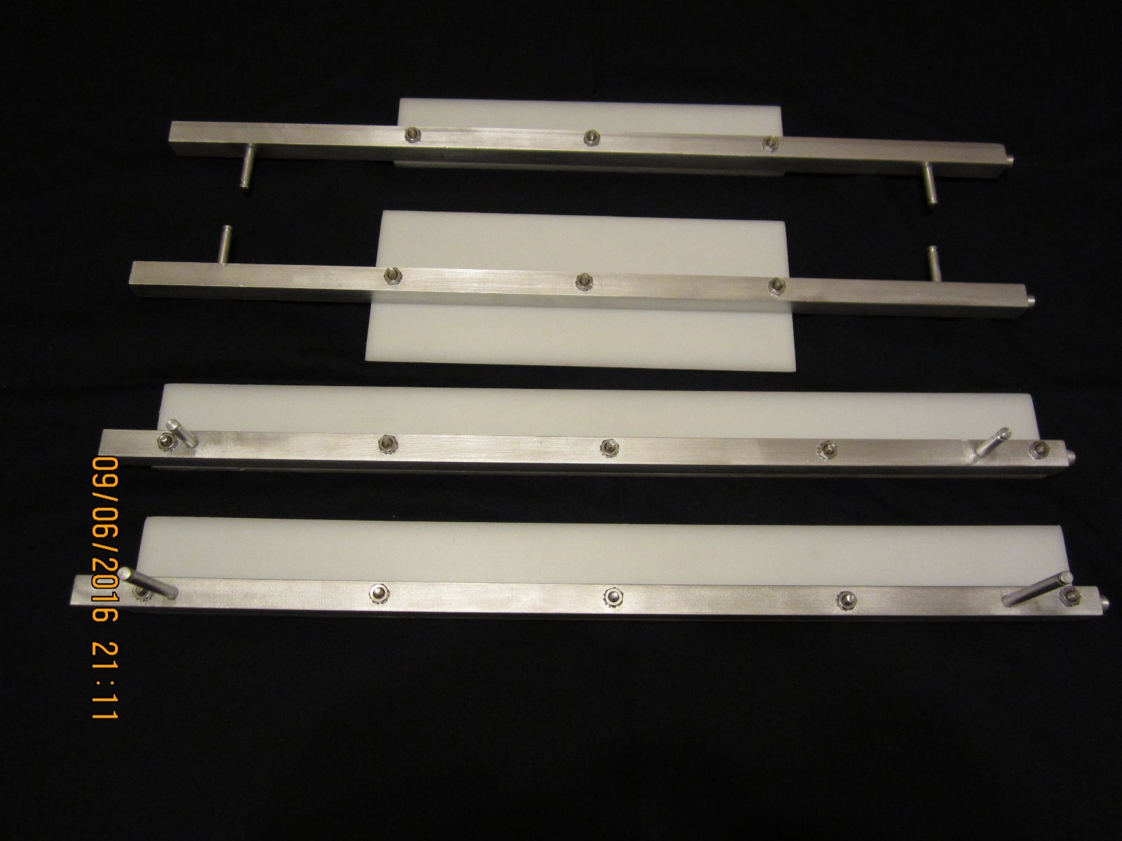 Set of scrapers with holders for MR11 and MRS11 ACME dough roller sheeter