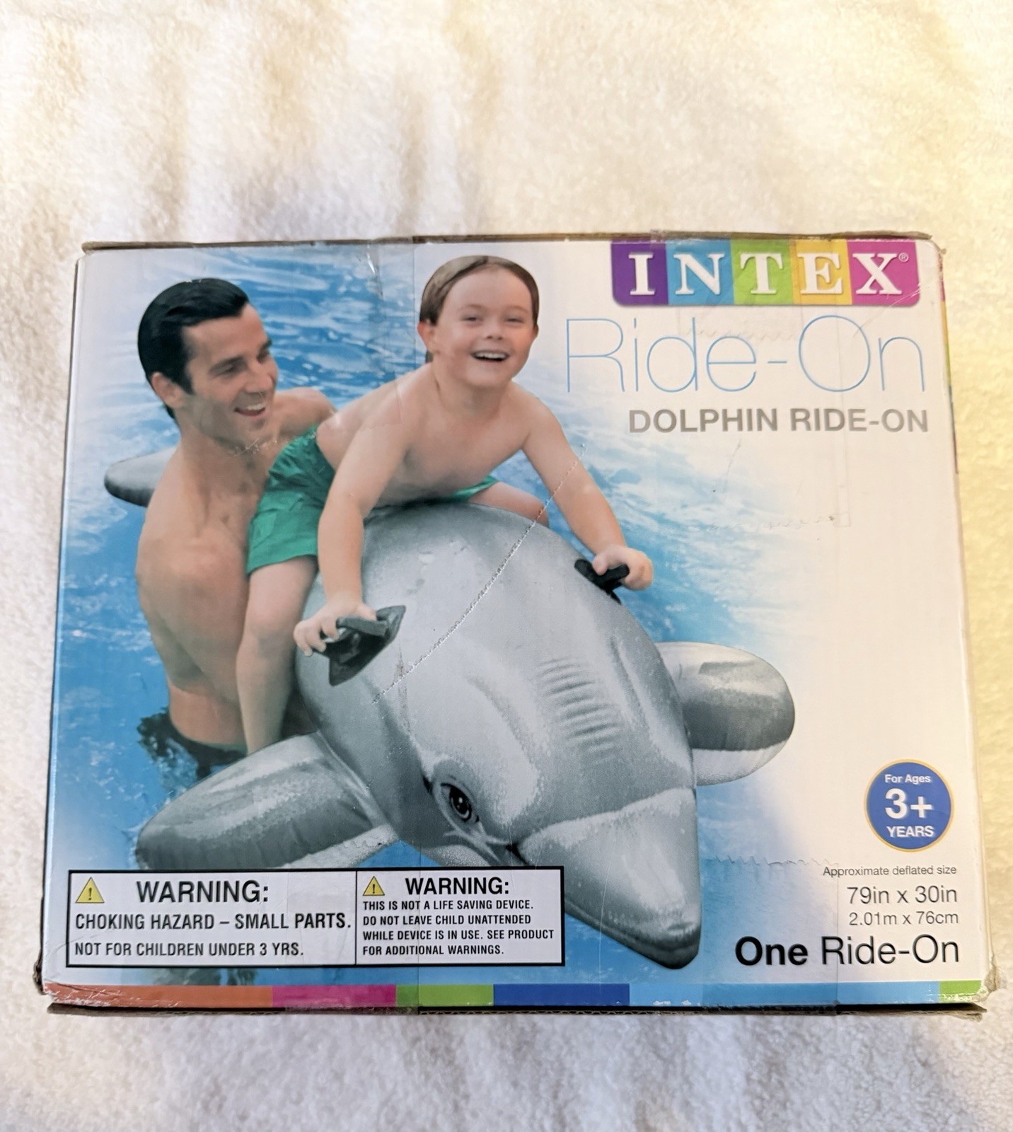 2016 Intex Large Dolphin Ride-On Inflatable Pool Float 79X30 #58539