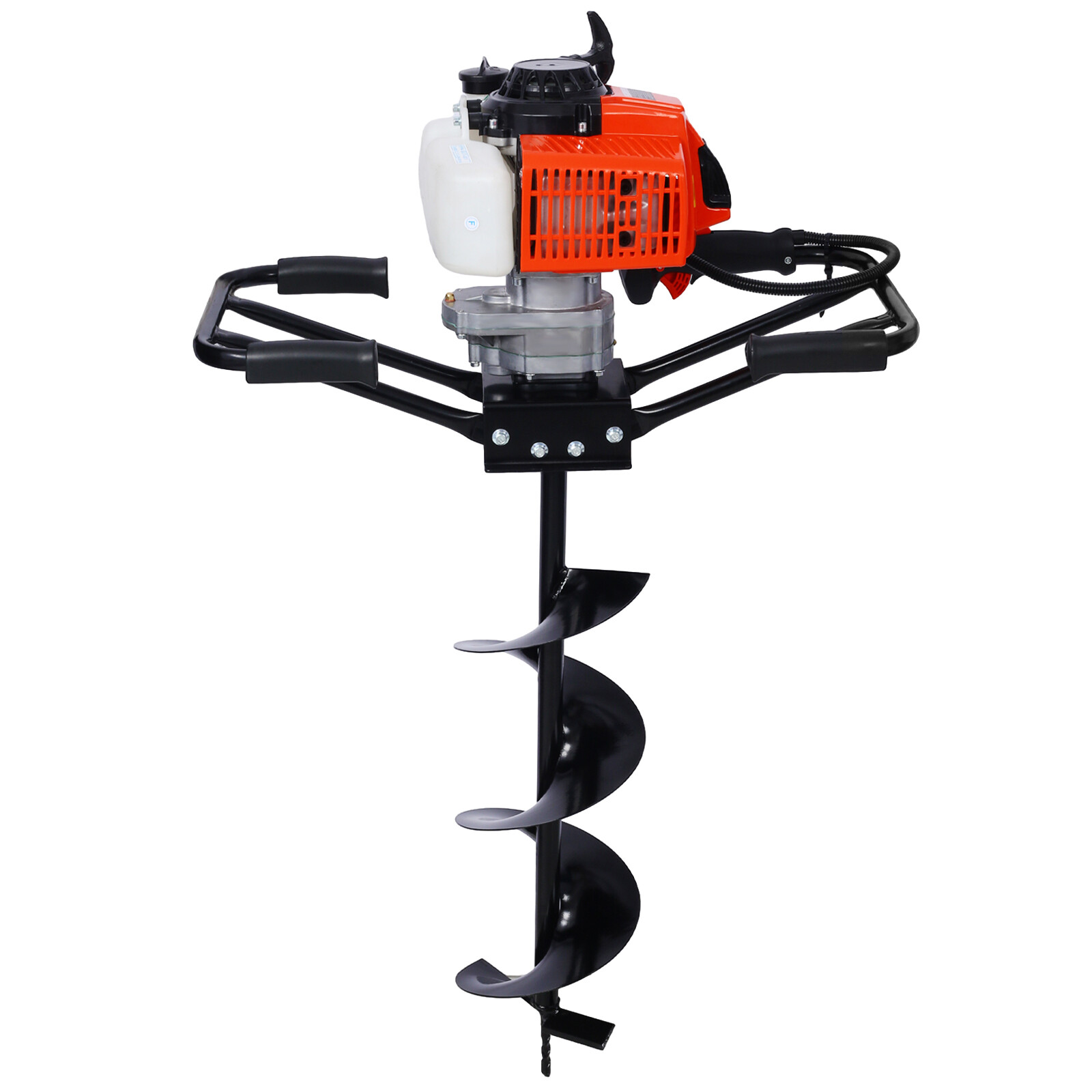 63cc Gas Powered Auger Post Hole Digger 2 Person Handle w/ 6" 10" Drill Bits