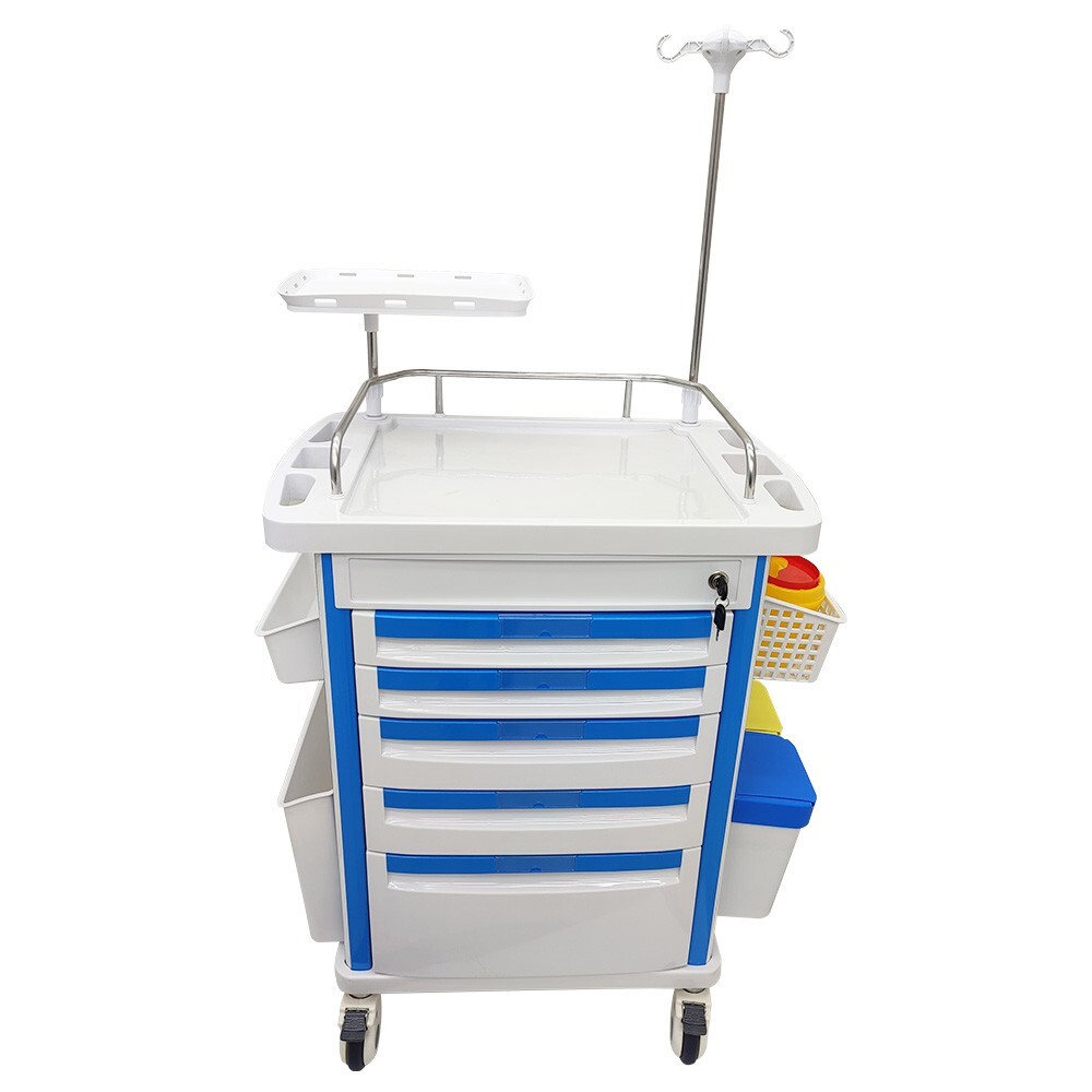 Anesthesia Emergency Treatment Trolley Medicine Medical Cart ABS Plastic