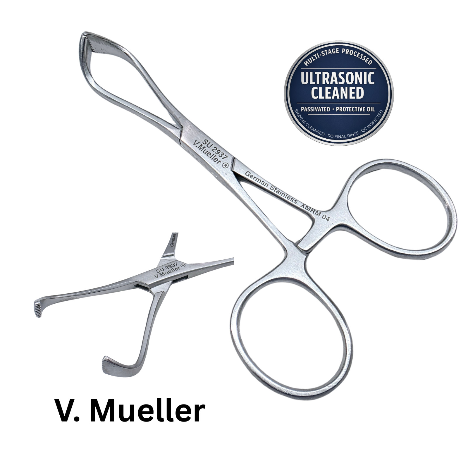 V. Mueller SU2937 Lorna Towel Forceps 4" - Ultrasonic Cleaned