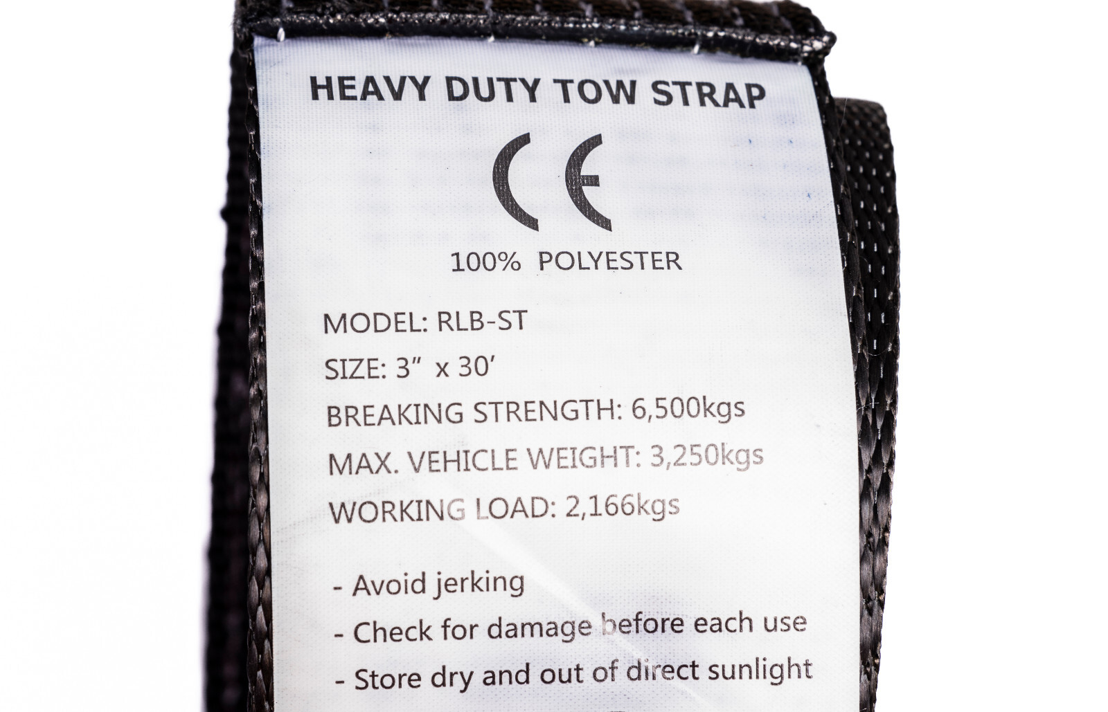 Pair (2) - Tow Strap 30ft 3" Recovery Rescue 6.5T 14000 LB Winch Heavy Duty 3x30