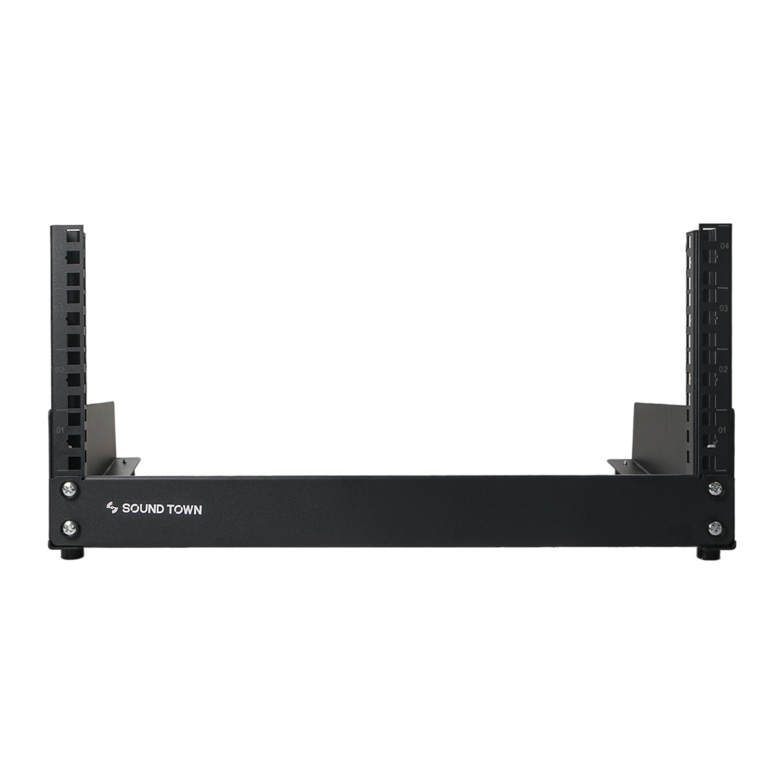 Sound Town 4U 2-Post Desktop Open-Frame Rack, Audio, Network Devices ST2PF-4LW