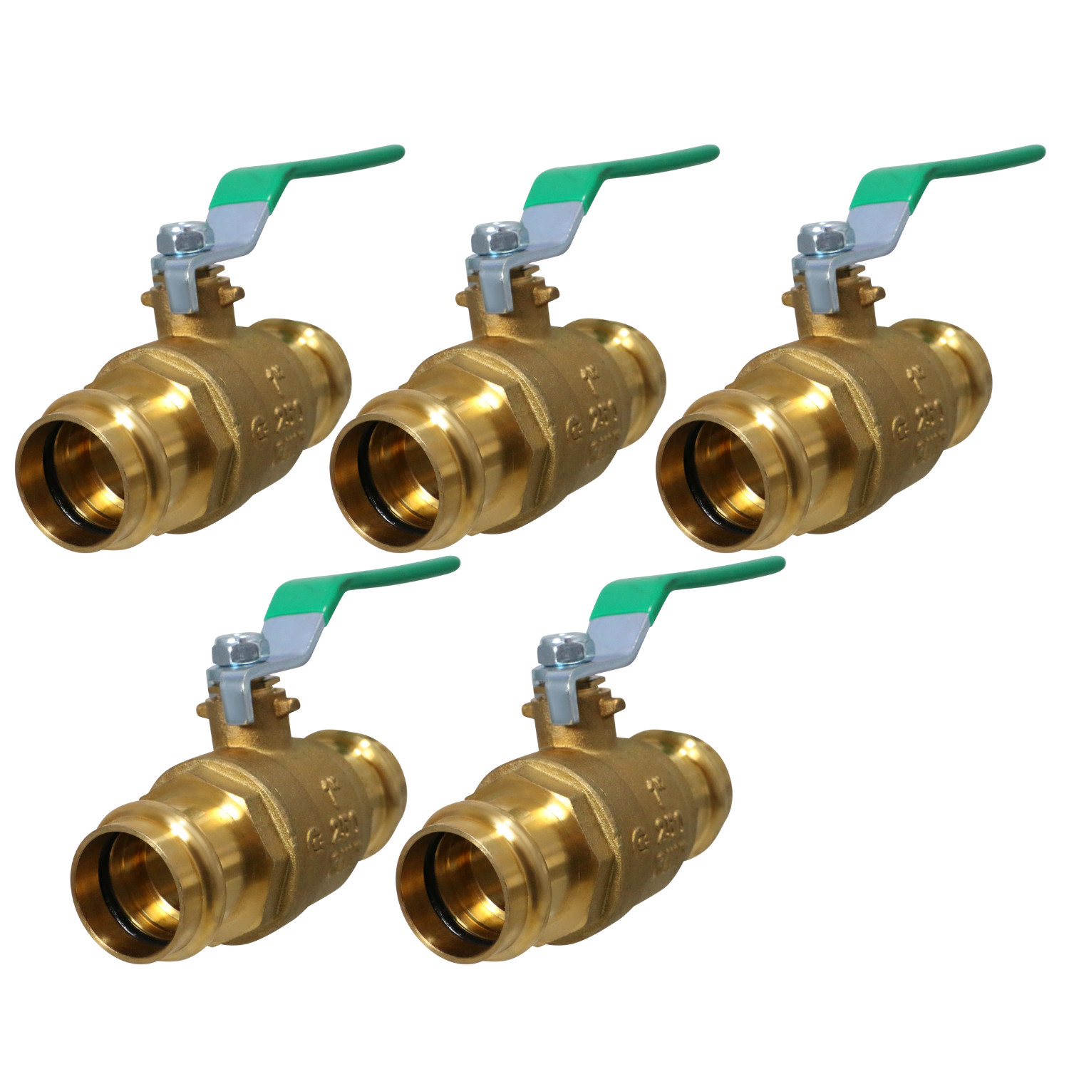 5 Pack XFITTING 1" Press Ball Valve, Lead Free Brass, Full Port, ProPress