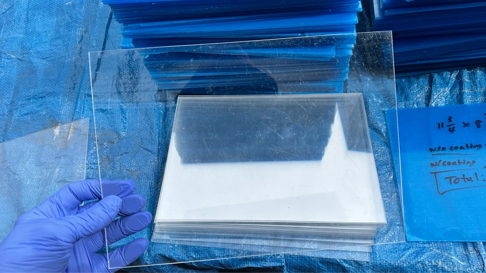 Lot of 15 New Sheets of 11-3/4" x 8-3/8" Acrylic Clear Plexiglass Plexi