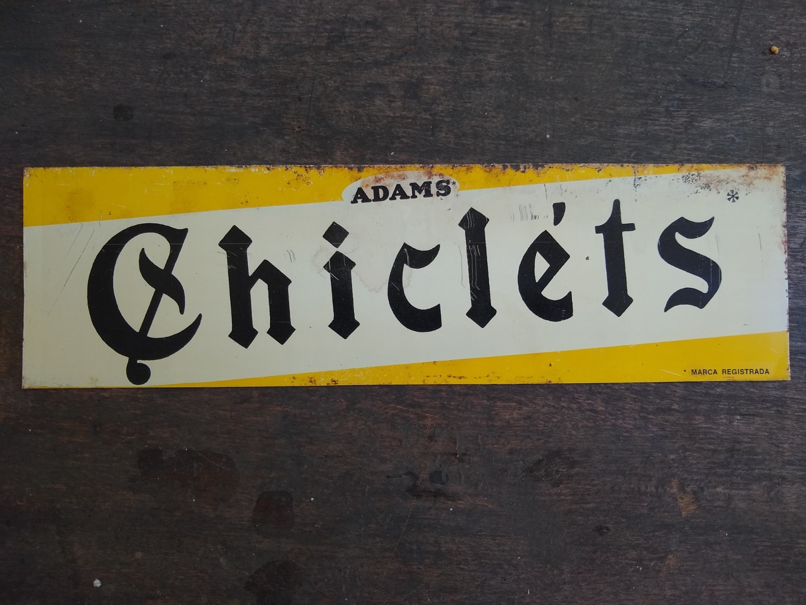 Chiclets Adams Vintage Advertising Tin Sign – Original Metal Display - 60's