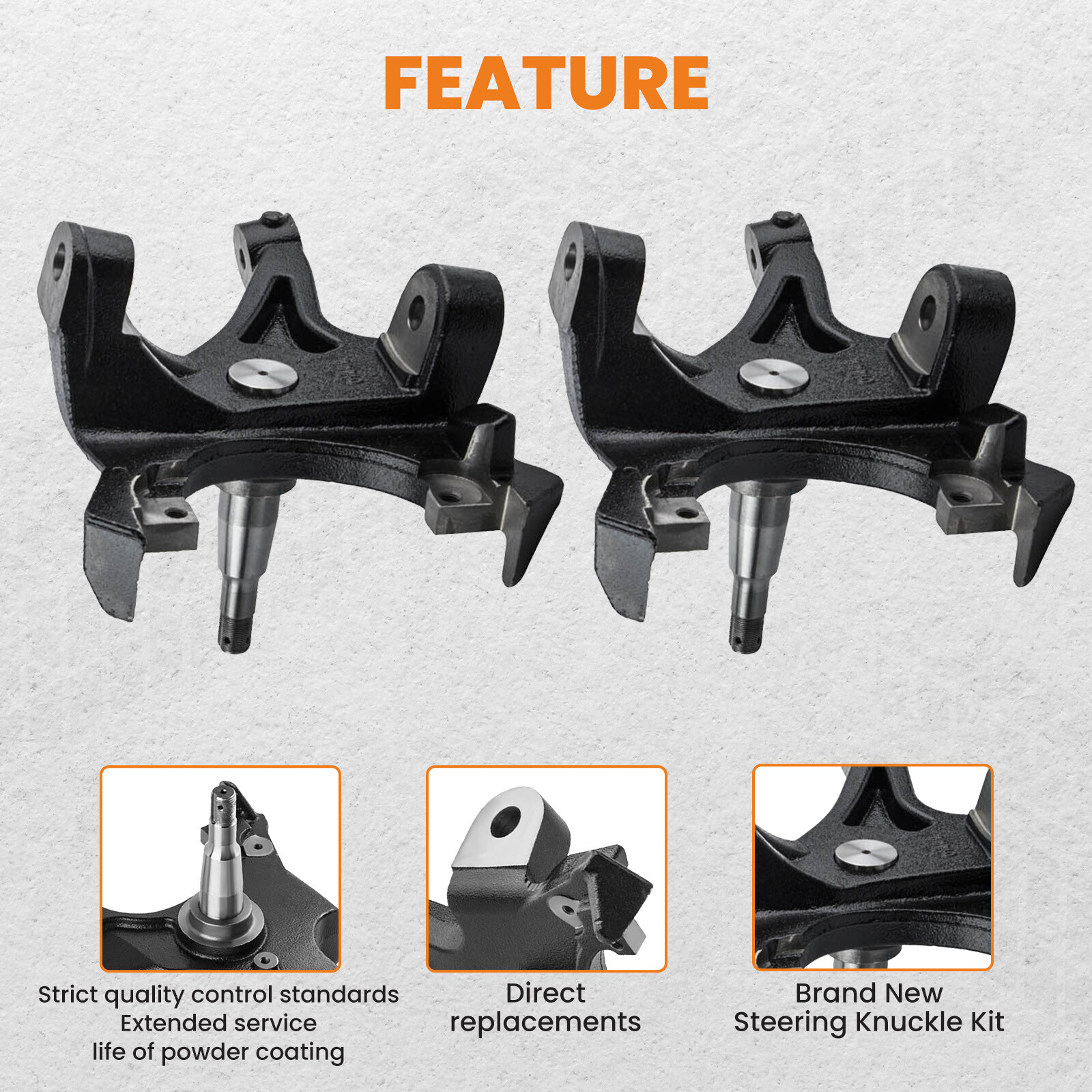 2" Drop Spindles for Chevrolet Silverado C1500 GMC Sierra 1.25" ROTOR 2WD 88-98