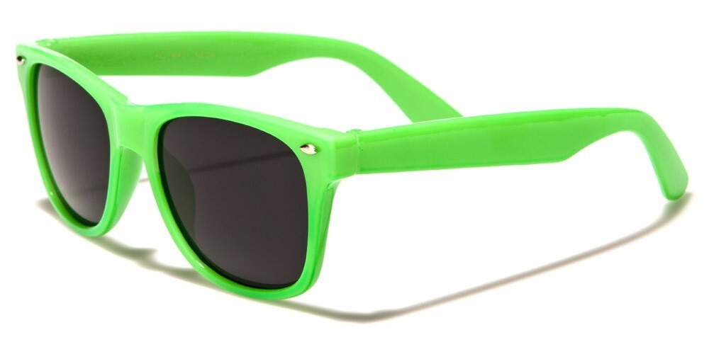 Kids Childrens Classic 80's Vintage Style Horn Rimmed Sunglasses Smoke Dark Lens