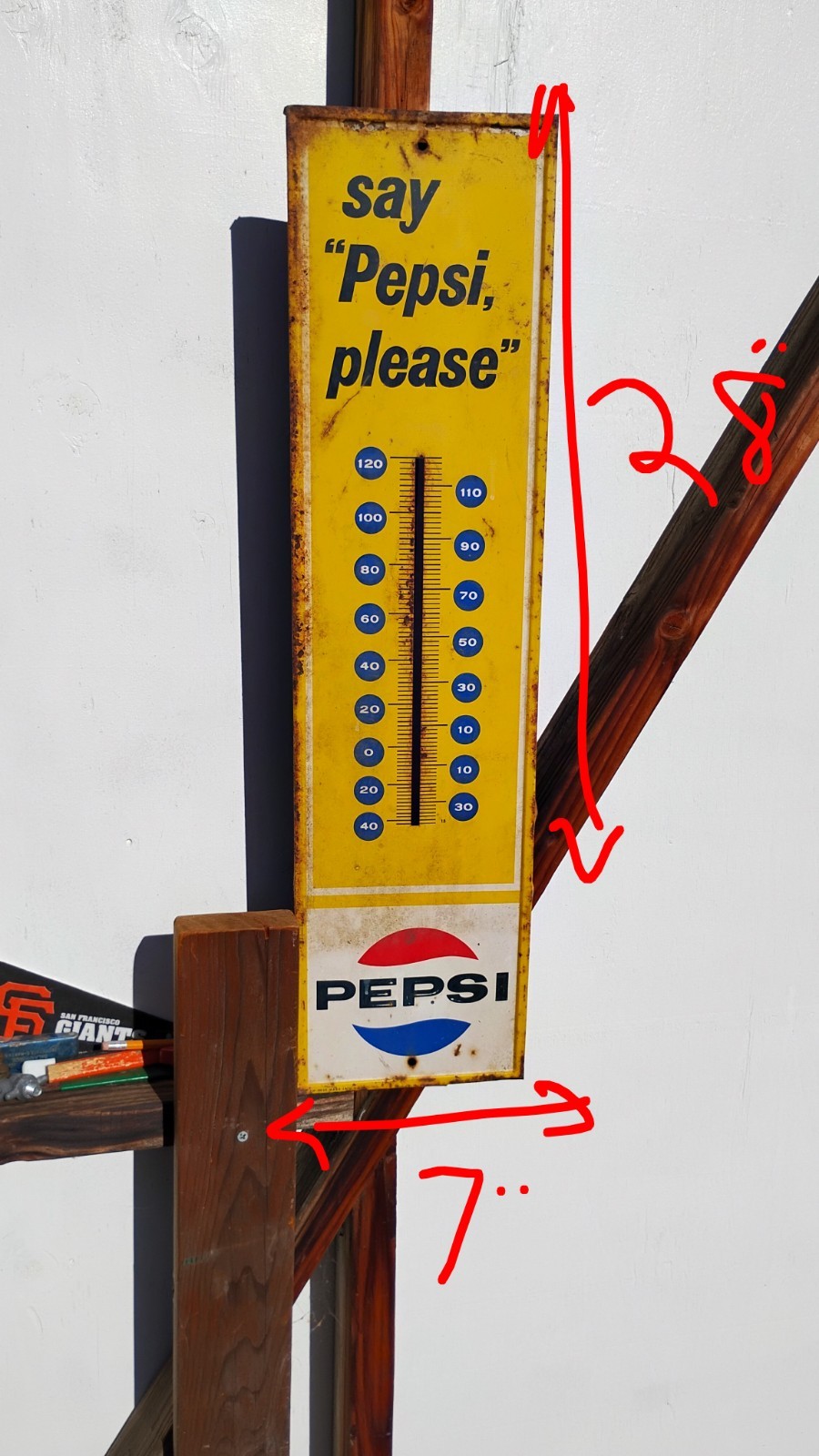 Vintage Say Pepsi Please Thermometer with NO Thermometer Tube Pm-1030